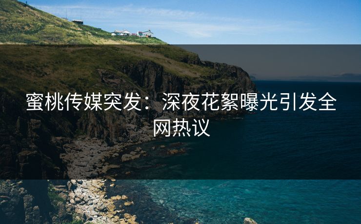 蜜桃传媒突发：深夜花絮曝光引发全网热议